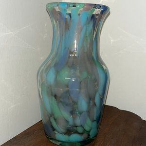 anthropologie pastel color glass carafe / vase